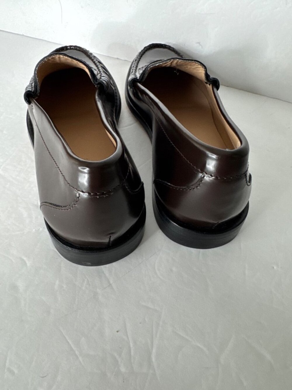 J Crew Classic Penny Loafers Winona Pizzolatto Leather in Berry Size 7 New - Picture 4 of 6